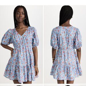 Sundry size‎ 1/Small Floral Puff Sleeve V Neck Mini Dress Feminine Vacation Boho